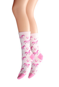 Fuchsia horse society socks