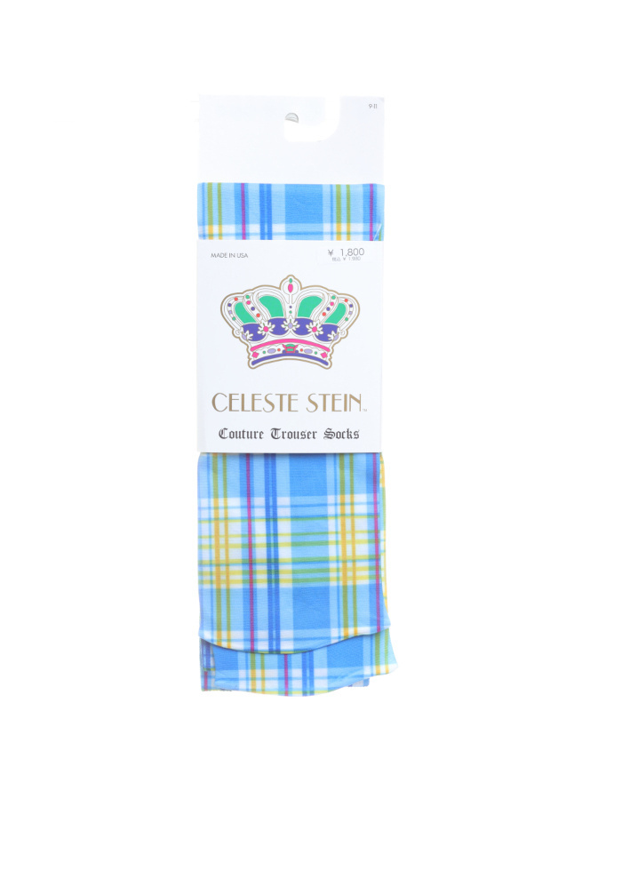 BLUE PLAID TIME KNEE HI