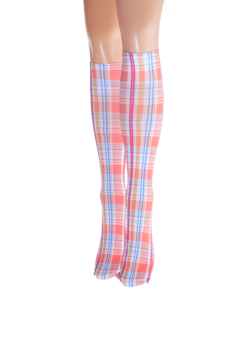 Orange plaid time knee hi