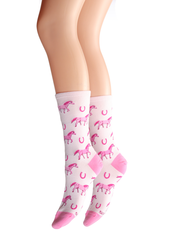 FUCHSIA HORSE SOCIETY SOCKS