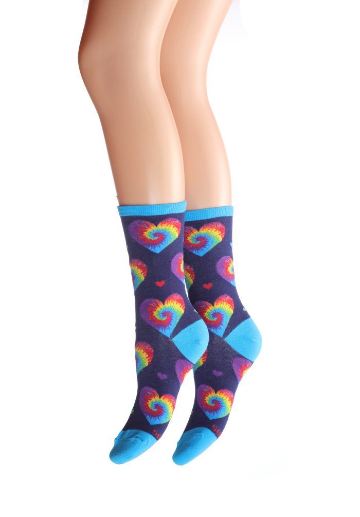 I HEART TIE DYE SOCKS