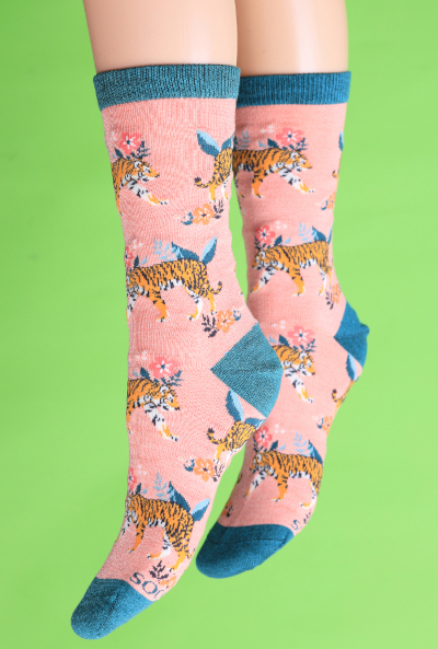 TIGER FLORAL SOCKS
