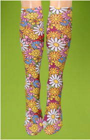 Colorful daisies knee hi