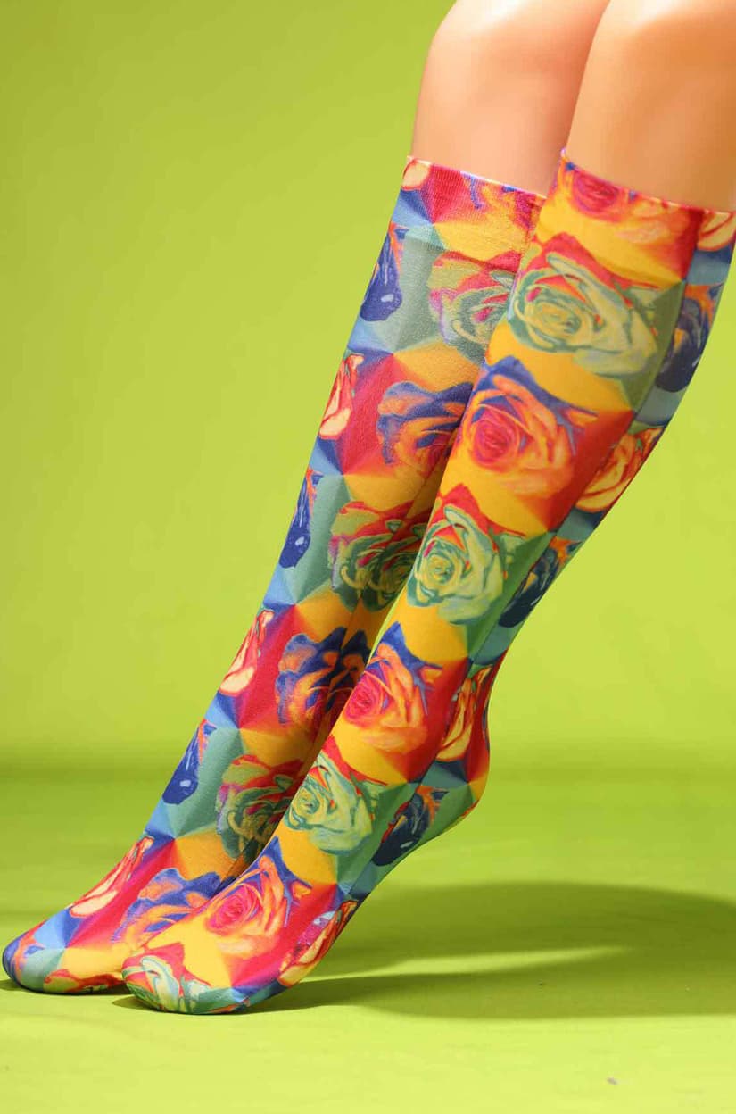 Abstract rose knee hi