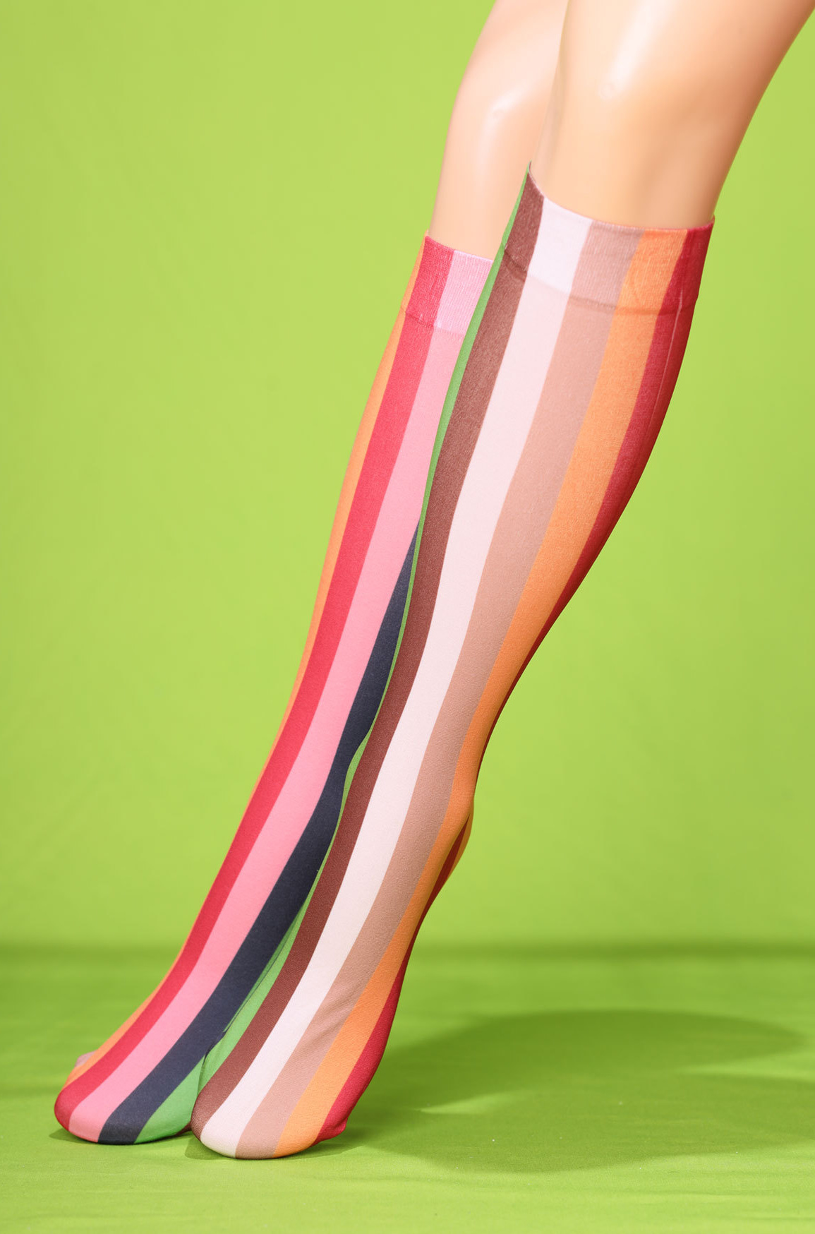 Colorful stripes knee hi