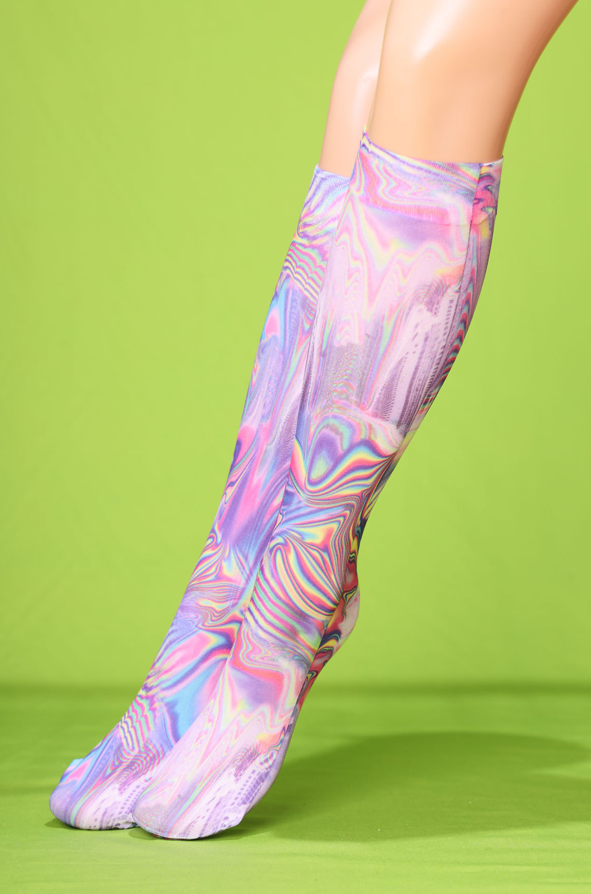 Purple oilenscent knee hi