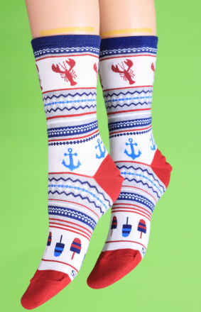 Lobster fair isle socks