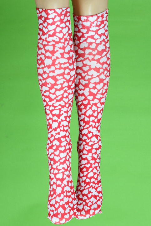 Red heart knee hi