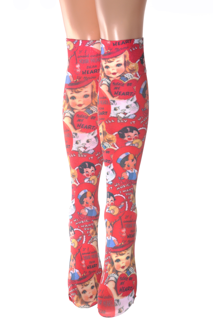 VINTAGE HEART KNEE HI