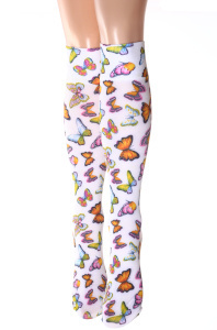 White butterfly knee hi