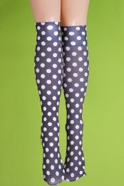 Reverse black dots knee hi