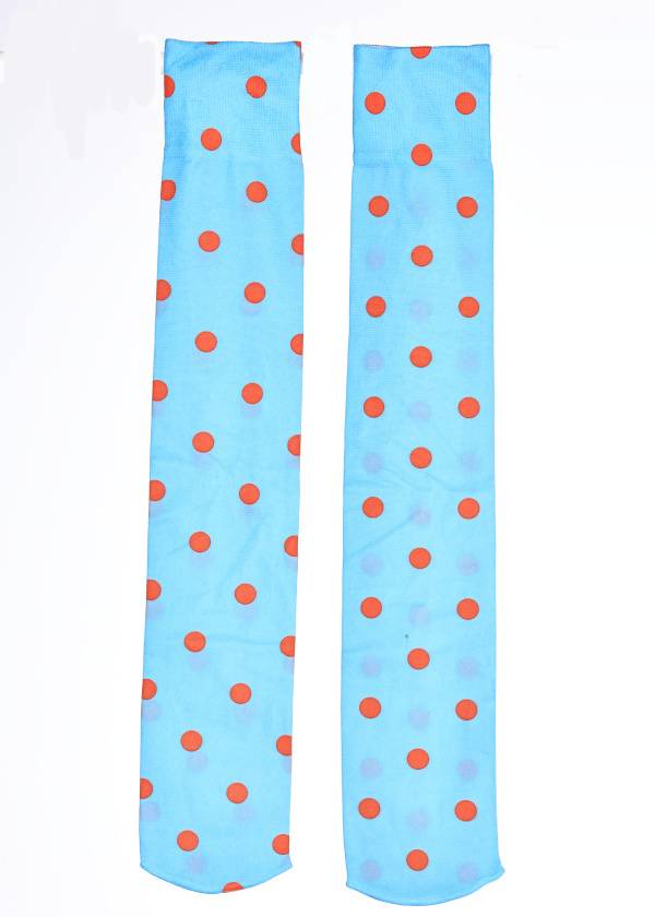 TURQUOISE ORANGE DOT KNEE HI