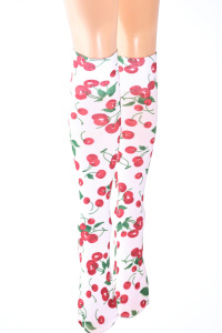 Cherry white knee hi