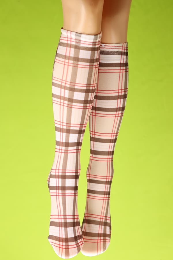 ヌードタータンチェックニーハイ